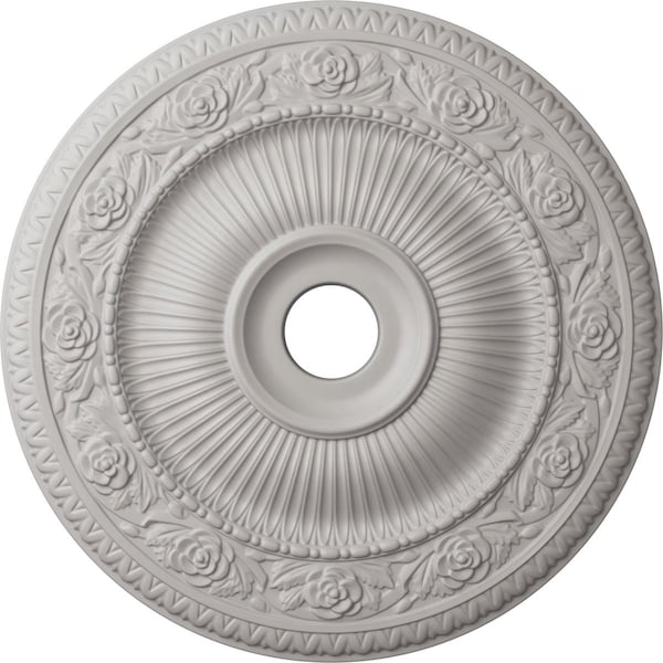Ekena Millwork Logan Ceiling Medallion (Fits Canopies up to 6 1/8"), 24 1/4"OD x 3 7/8"ID x 2"P, Ultra Pure White CM24LO1UWF - main